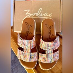 Zodiac Izzy, Rainbow/Multicolor 
Women's Sandals/Slides 
Size 8 M
New in Box